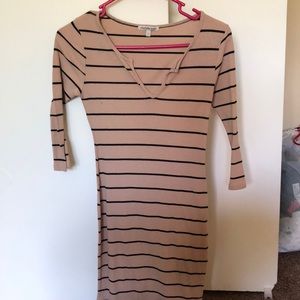 Form fitting dress with stripes